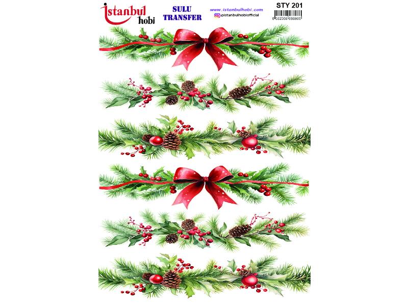 Yılbaşı Sulu Transfer Kağıdı 25x35cm STY-201
