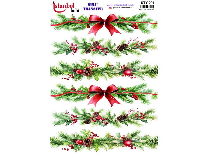 Yılbaşı Sulu Transfer Kağıdı 25x35cm STY-201