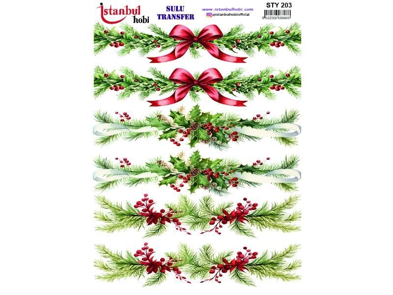 Yılbaşı Sulu Transfer Kağıdı 25x35cm STY-203