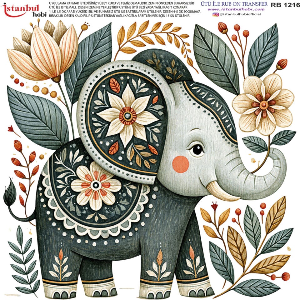Ütü İle Rub On Transfer 30x30cm RB1216