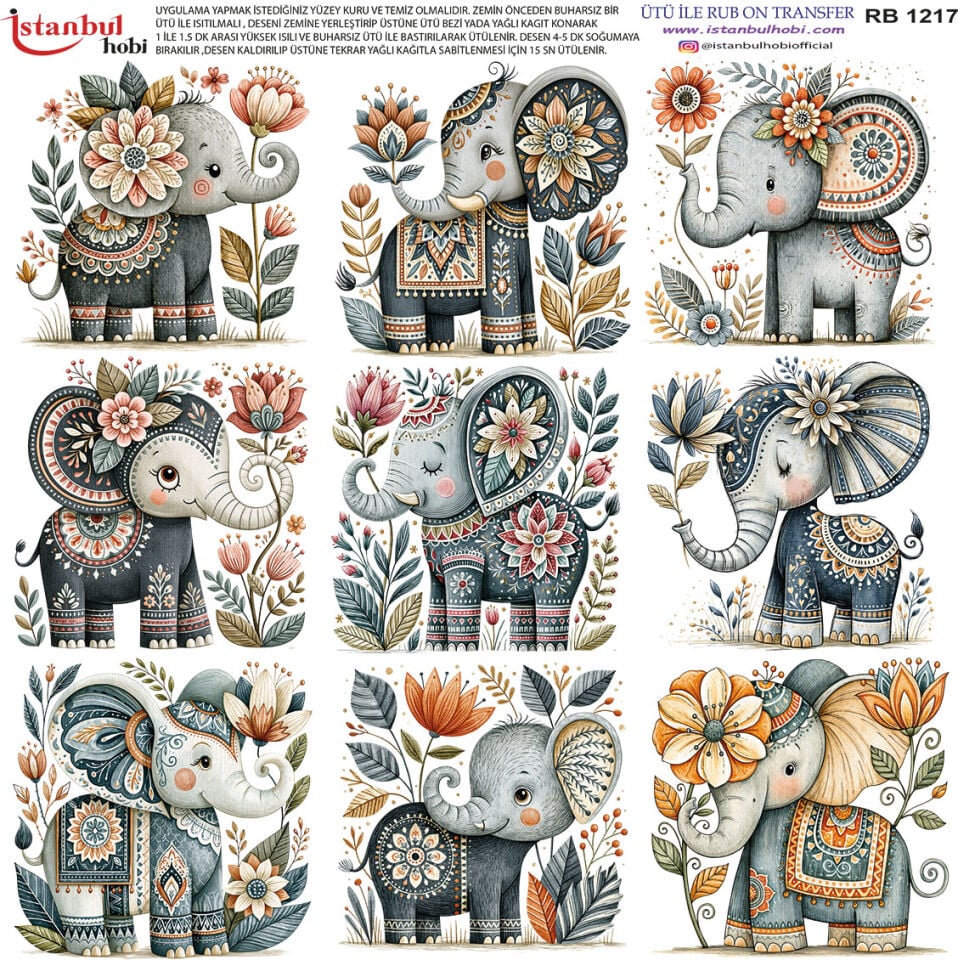 Ütü İle Rub On Transfer 30x30cm RB1217