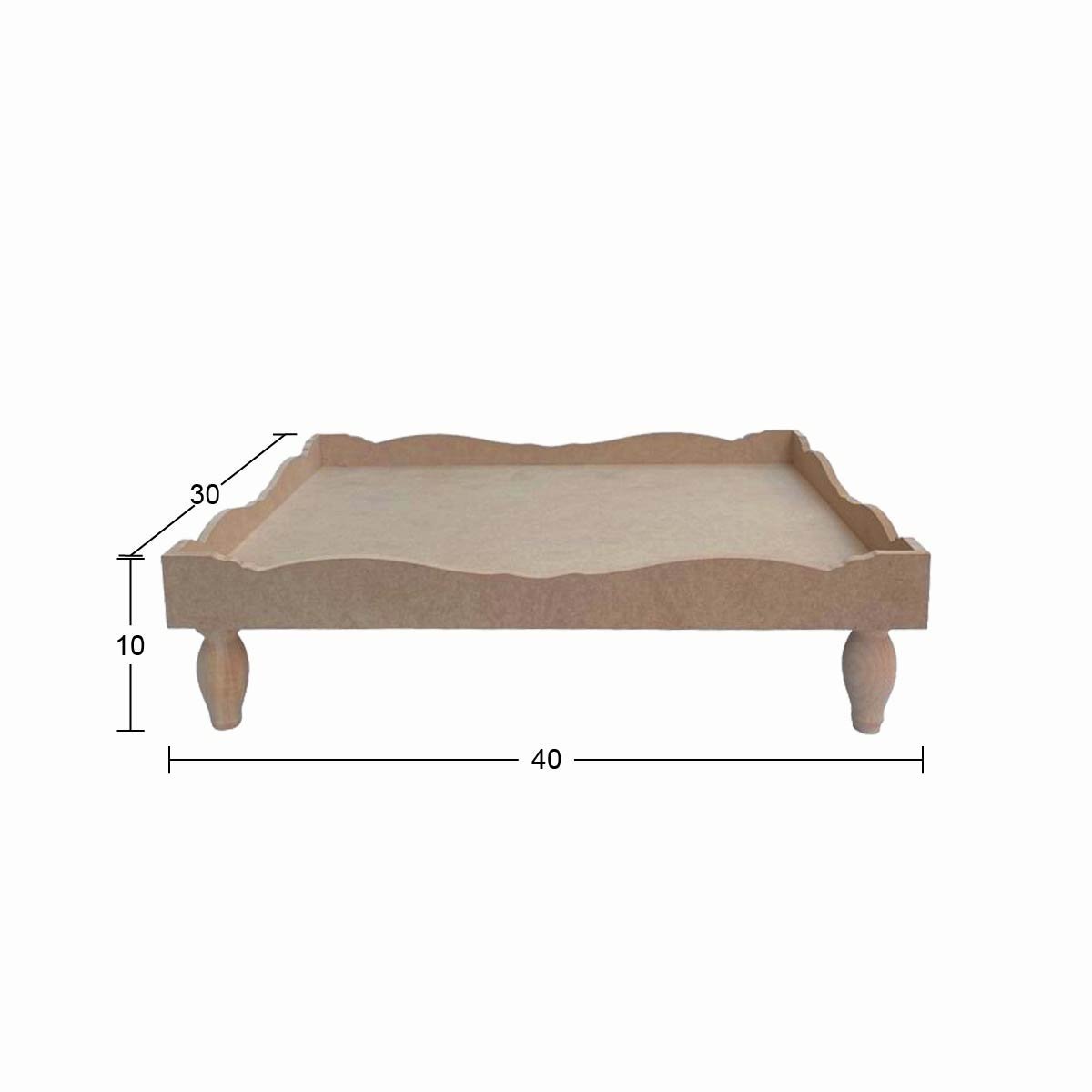 Ahşap Torna Ayaklı Sunumluk Tepsi  40x30cm T792