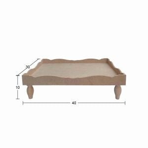 Ahşap Torna Ayaklı Sunumluk Tepsi  40x30cm T792