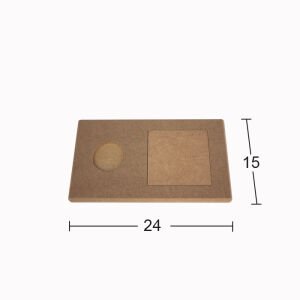 Ahşap Karolu Kahve  Sunumluk Tepsi 24x15cm T788