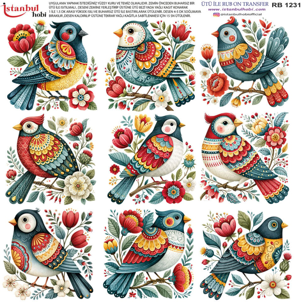 Ütü İle Rub On Transfer 30x30cm RB1231