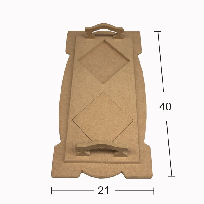 Ahşap Büyük Karolu Tepsi 40x21cm T784