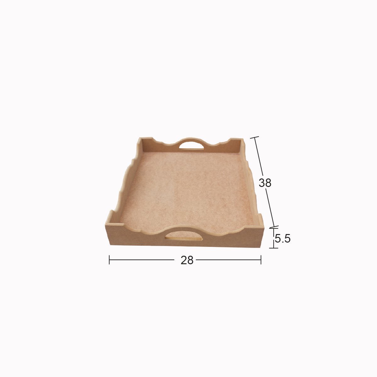 Ahşap Küçük Dalgalı Tepsi 38x28cm T769