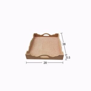 Ahşap Küçük Dalgalı Tepsi 38x28cm T769