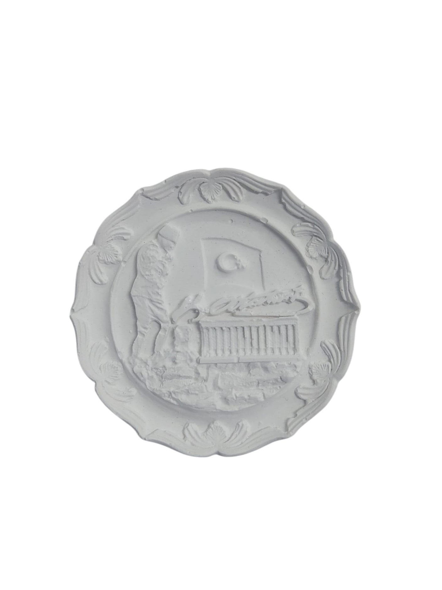 Atatürk İmzalı ve Anıtkabir Türk Bayrağı Tabak 10x10cm