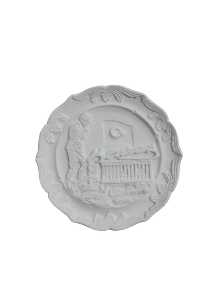 Atatürk İmzalı ve Anıtkabir Türk Bayrağı Tabak 10x10cm