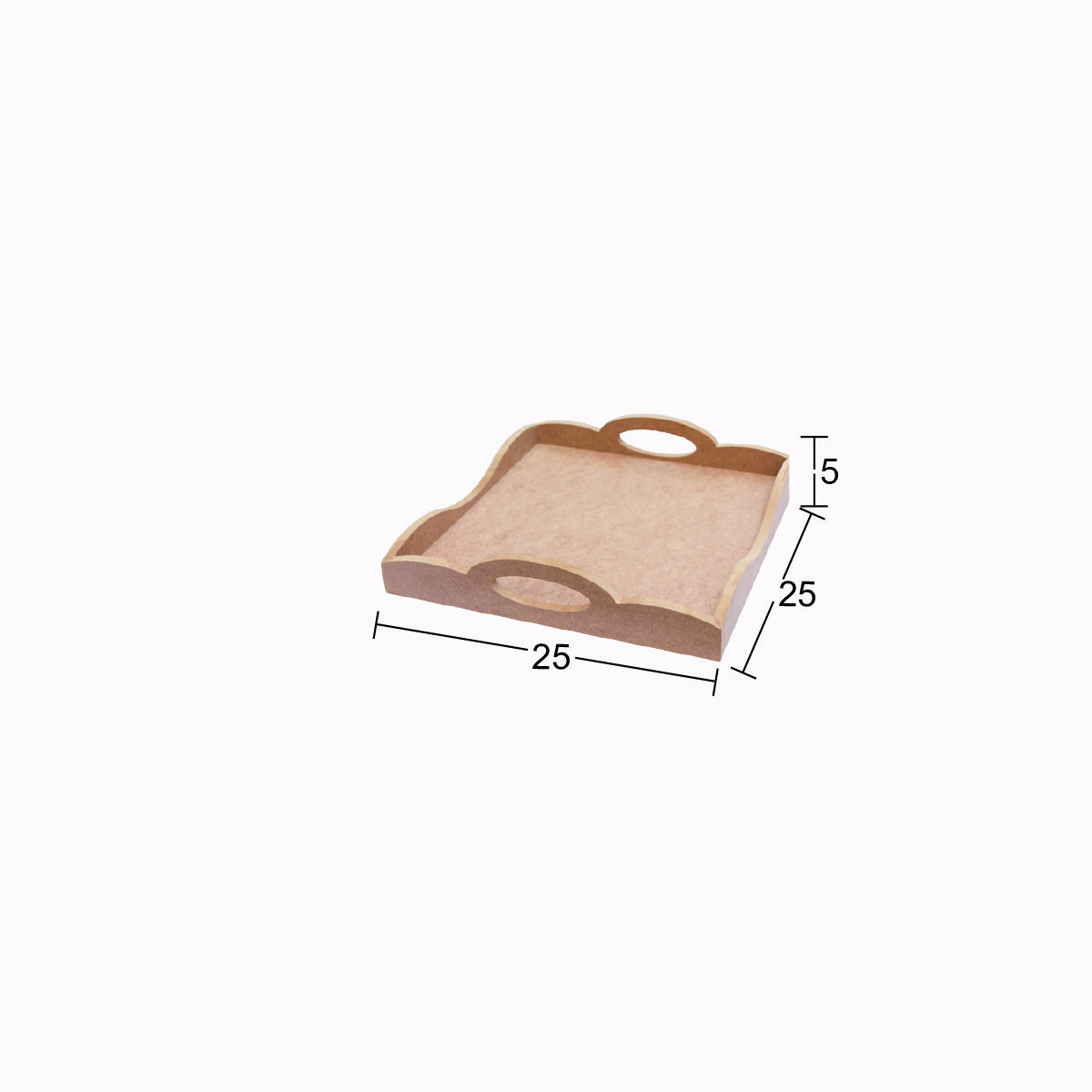 Ahşap Mini Kare Tepsi 25x25cm T767