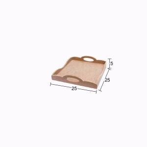 Ahşap Mini Kare Tepsi 25x25cm T767