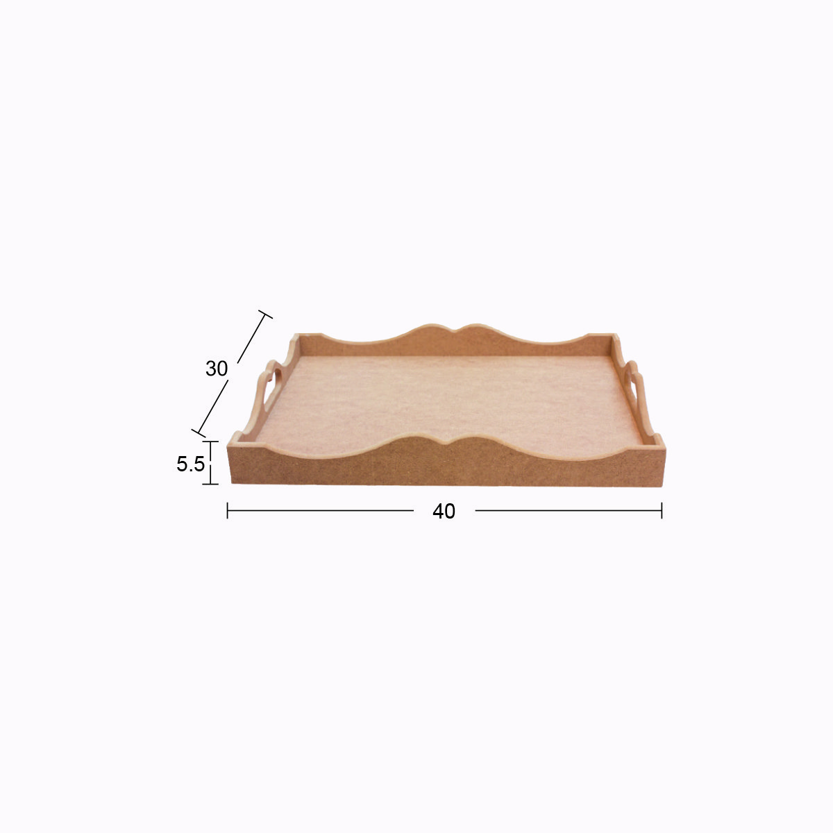 Ahşap Pirinç Tepsi 40x30cm T765