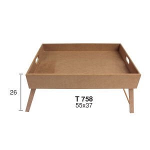 Ahşap Düz Şımarık Tepsi 55x37cm T758