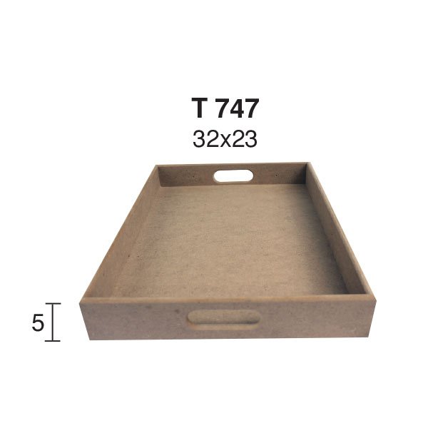 Ahşap Küçük Düz Diktörtgen Tepsi 32x23cm T747