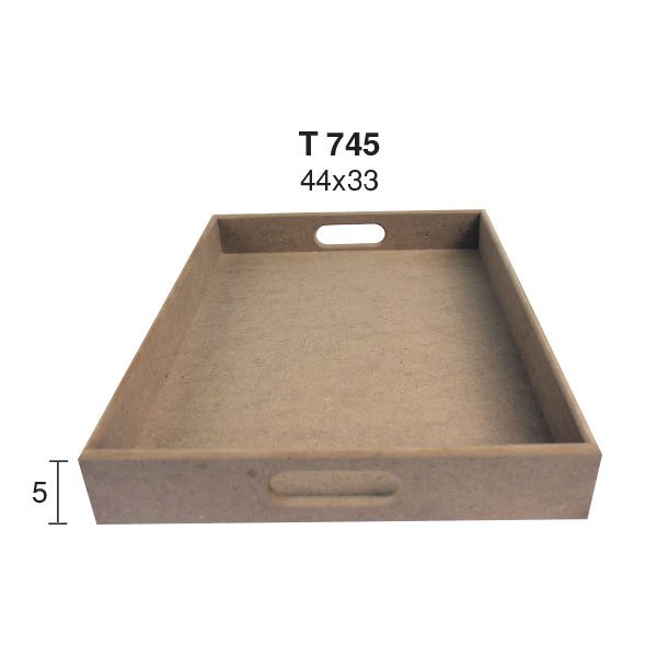 Ahşap  Büyük Düz Diktörtgen Tepsi 44x33cm T745