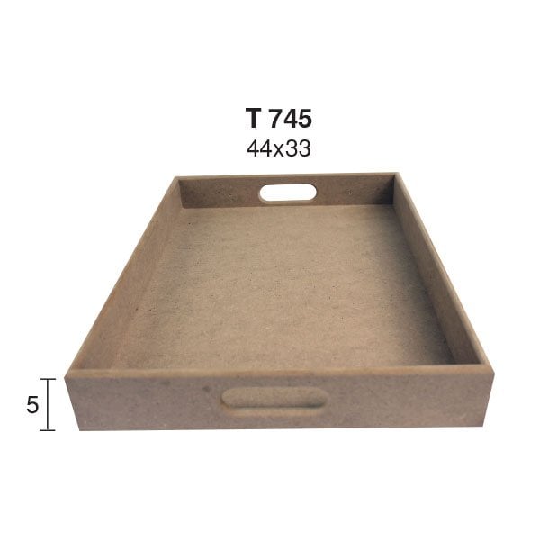 Ahşap Büyük Düz Diktörtgen Tepsi 44x33cm T745