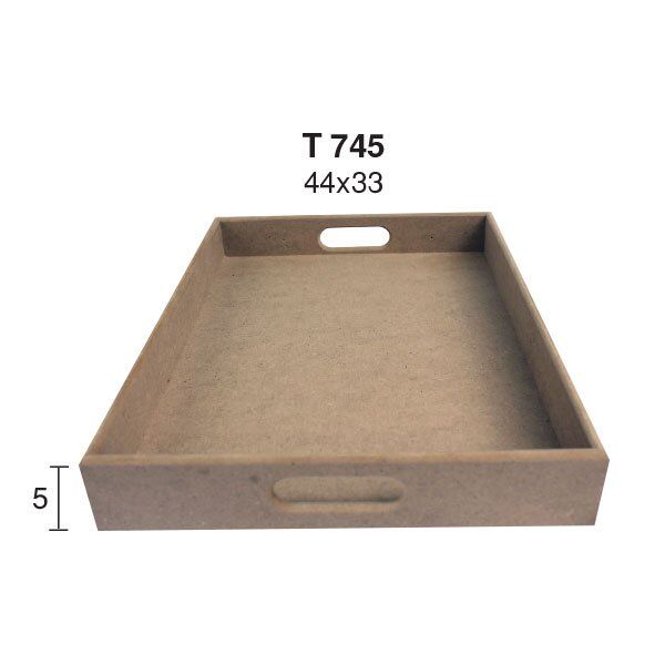 Ahşap Büyük Düz Diktörtgen Tepsi 44x33cm T745