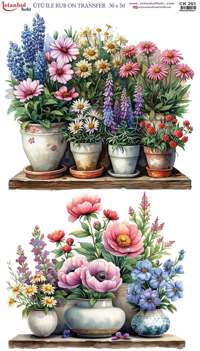 Ütü İle Rub On Transfer 30x50cm CK251