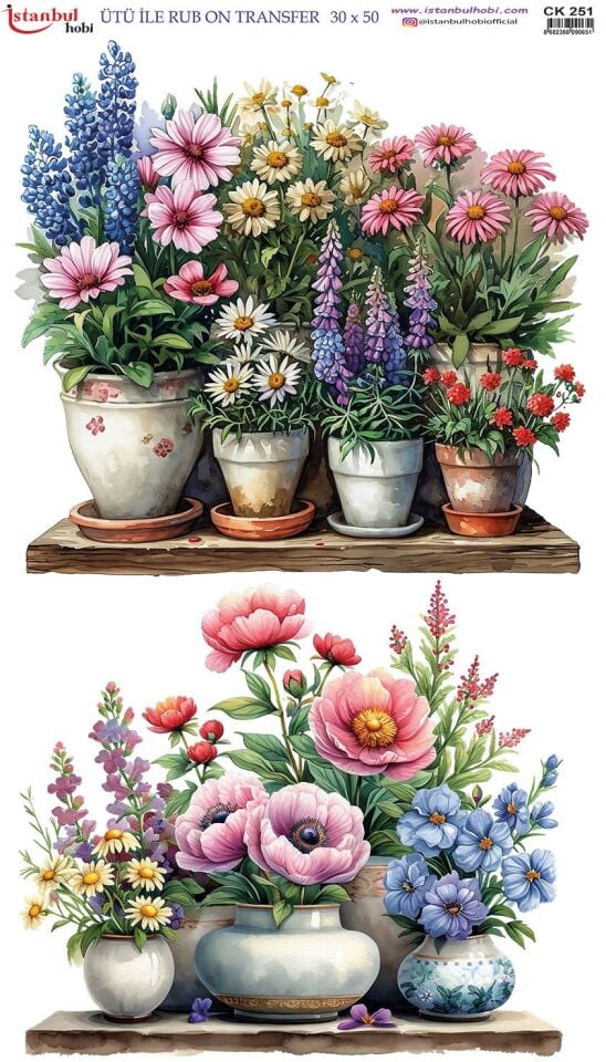 Ütü İle Rub On Transfer 30x50cm CK251