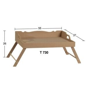 Ahşap Önü Açık Şımarık Tepsi 55x37cm T730