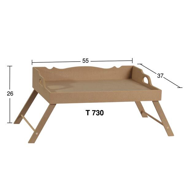 Ahşap Önü Açık Şımarık Tepsi 55x37cm T730