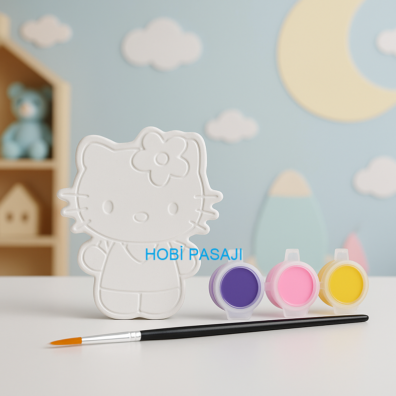 Taş Boyama Seti Hello Kitty 3 Renk Akrilik Boya 5ml + Fırça