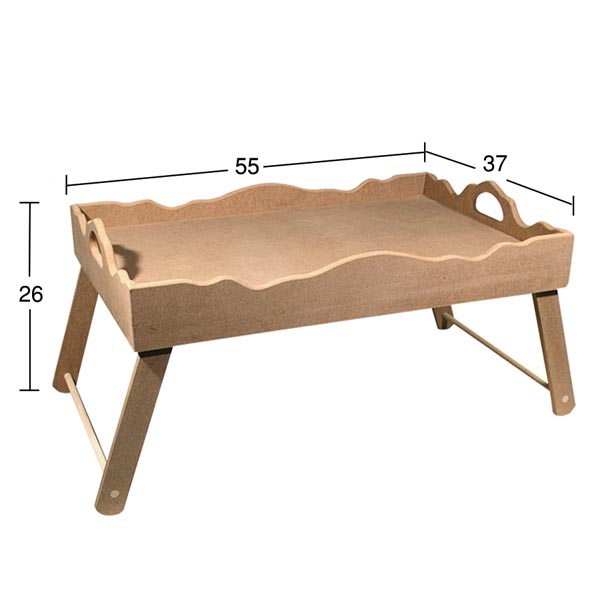 Ahşap Dalgalı Şımarık Tepsi 55x37cm T729