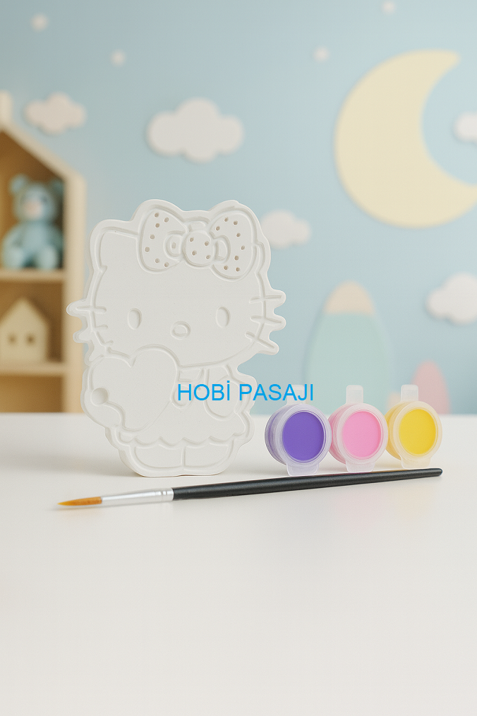 Taş Boyama Seti Hello Kitty 3 Renk Akrilik Boya 5ml + Fırça