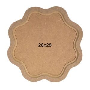 Ahşap Küçük 10 mm Papatya  Tepsi 28x28cm T723