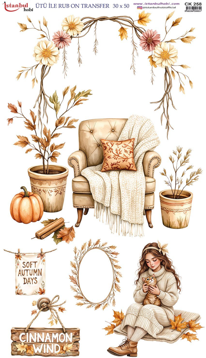 Ütü İle Rub On Transfer 30x50cm CK258