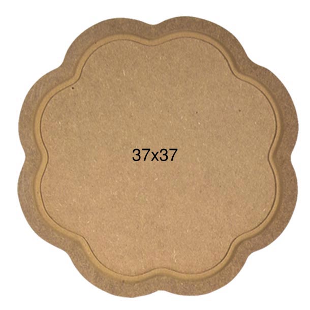 Ahşap Büyük 10 mm Papatya Tepsi 37x37cm T722