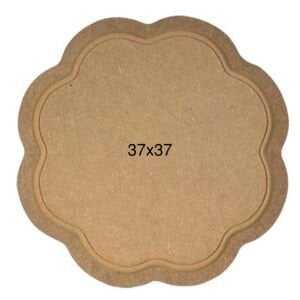 Ahşap Büyük 10 mm Papatya Tepsi 37x37cm T722