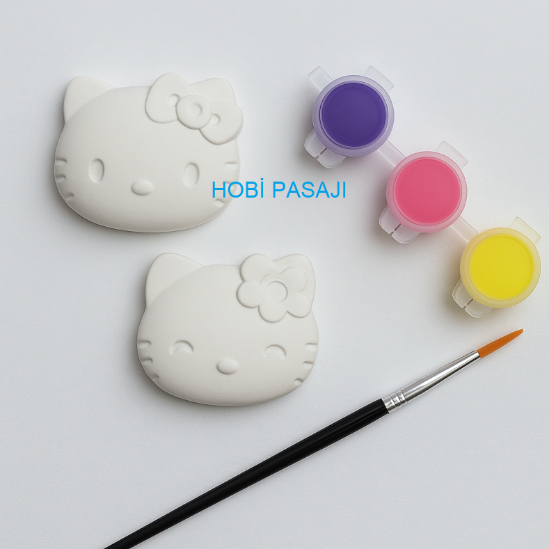 Taş Boyama Seti Hello Kitty 3 Renk Akrilik Boya 5ml + Fırça