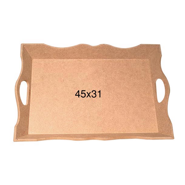 Ahşap 3.No Büyük 'V' Tepsi 45x31cm T705