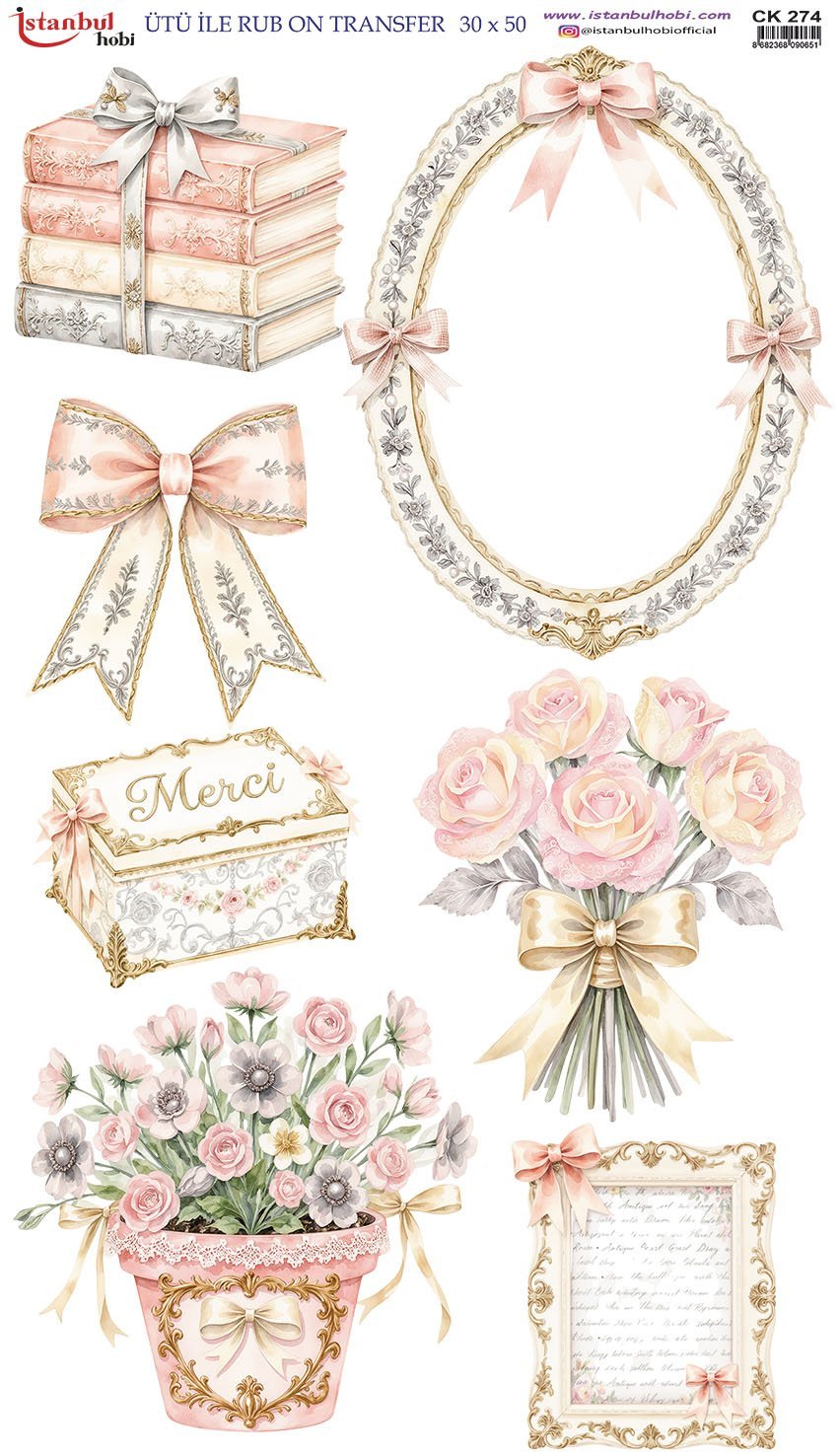 Ütü İle Rub On Transfer 30x50cm CK274