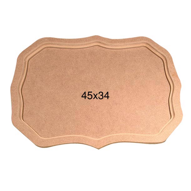 Ahşap Büyük Dalgalı Tepsi 45x34cm T696