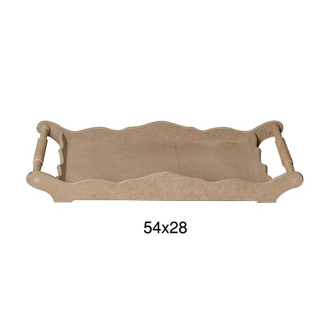 Ahşap Torna Saplı Tepsi  54x28cm T682