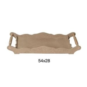 Ahşap Torna Saplı Tepsi  54x28cm T682