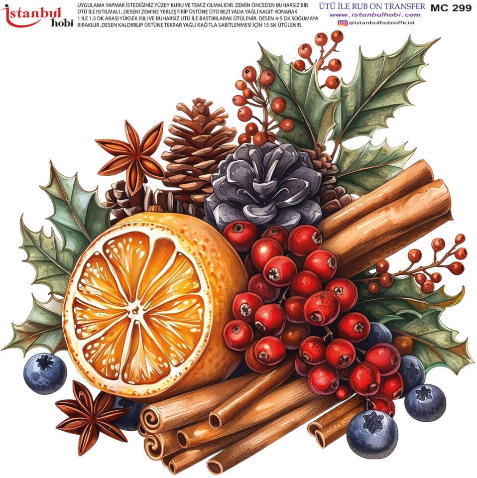Yılbaşı Rub On Transfer 30x30cm MC299