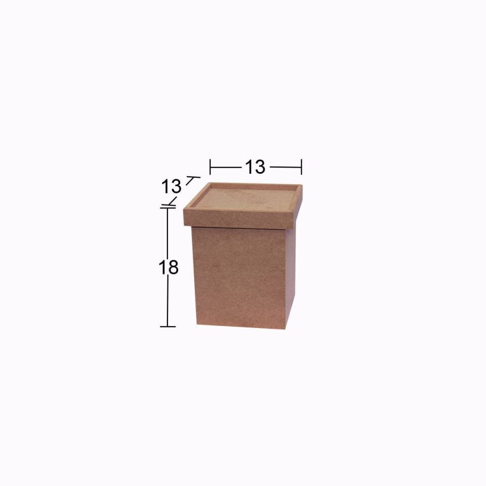 Ahşap Büyük Saklama Kutusu 13x13cm KU385