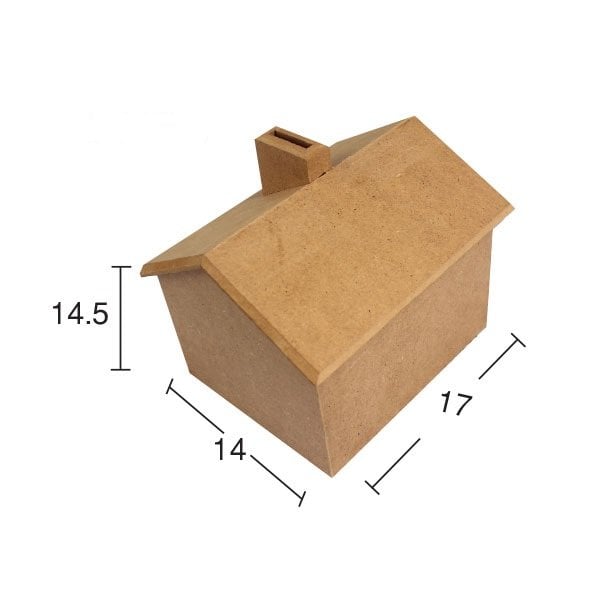 Ahşap Ev Kumbara 14x17cm KU366