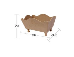 Ahşap Torna Ayaklı Sepet 36x24,5cm KU362