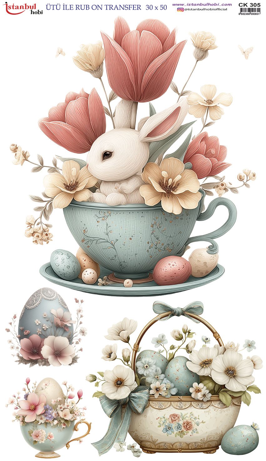 Ütü İle Rub On Transfer 30x50cm CK305