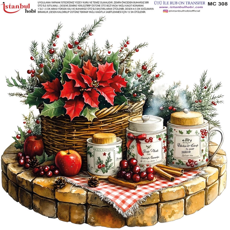 Yılbaşı Rub On Transfer 30x30cm MC308