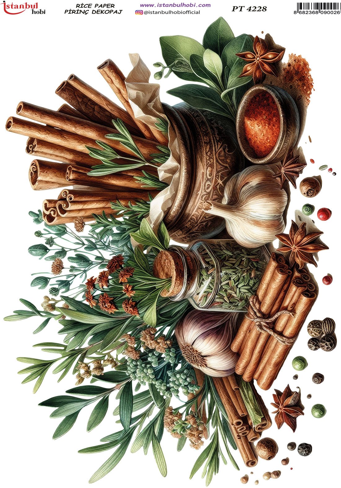 Pirinç Dekopaj Kağıdı 30x42cm PT-4228