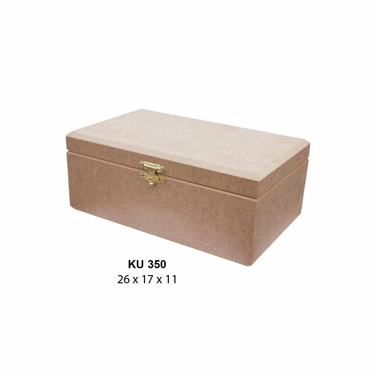 Ahşap Büyük Dikdörtgen Klipsli Kutu 26x17cm KU350