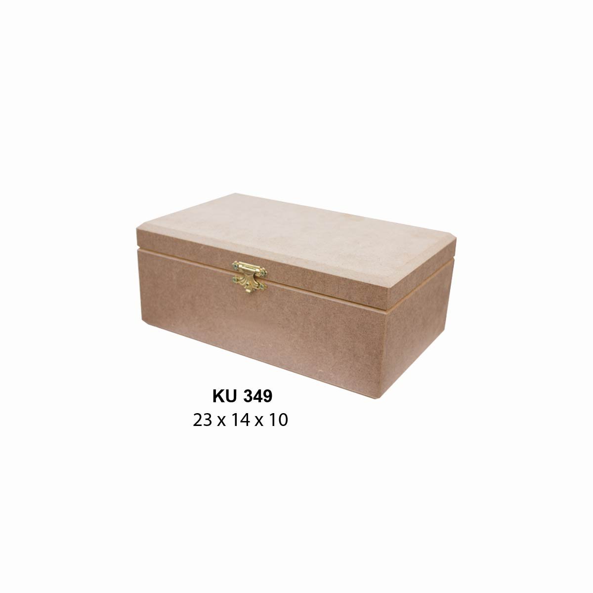 Ahşap Ortaboy Dikdörtgen Klipsli Kutu 23x14cm KU349