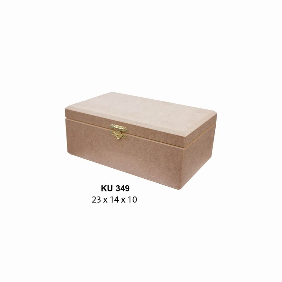 Ahşap Ortaboy Dikdörtgen Klipsli Kutu 23x14cm KU349