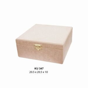 Ahşap Büyük Klipsli Kare Kutu 20,5x20,5cm KU347